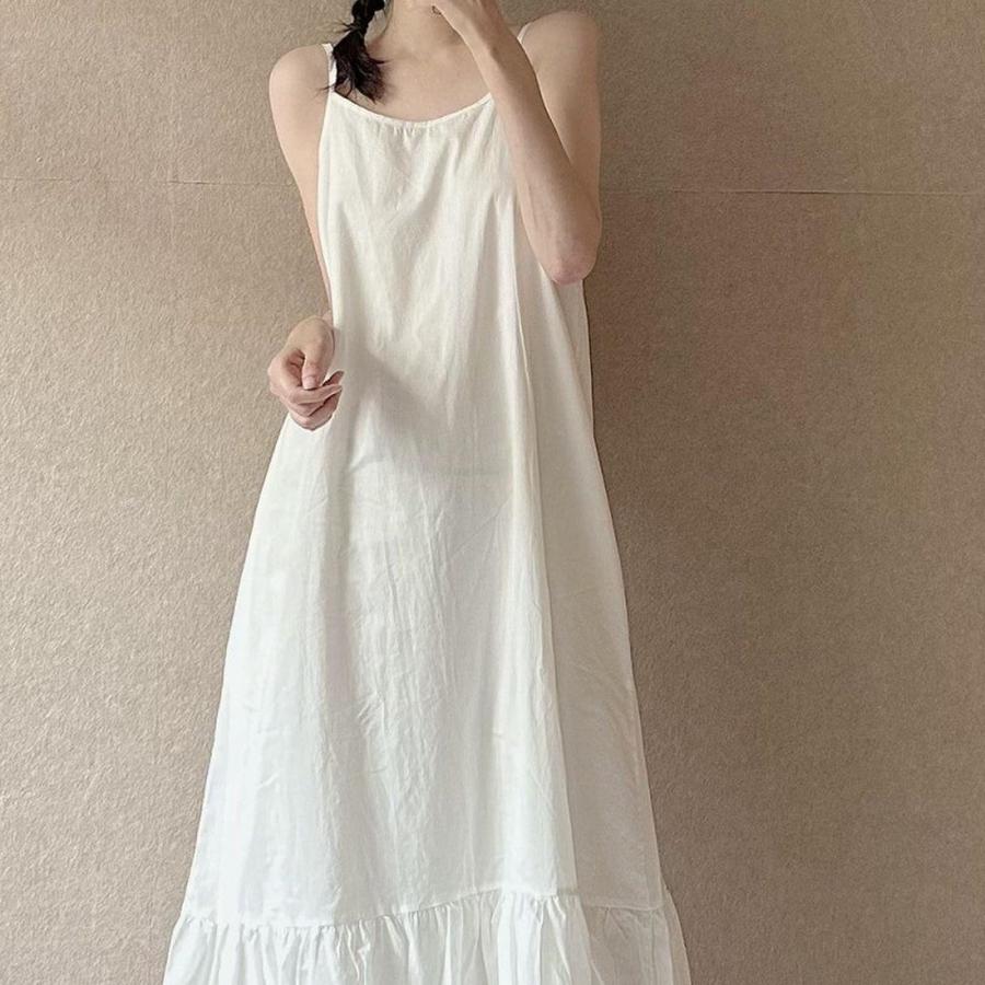 

Хлопок Лен Белый Повседневное Пэчворк На Бретельках Платье Летнее Элегантное Новый Стиль Свободный Мода Длинное Платье M белый