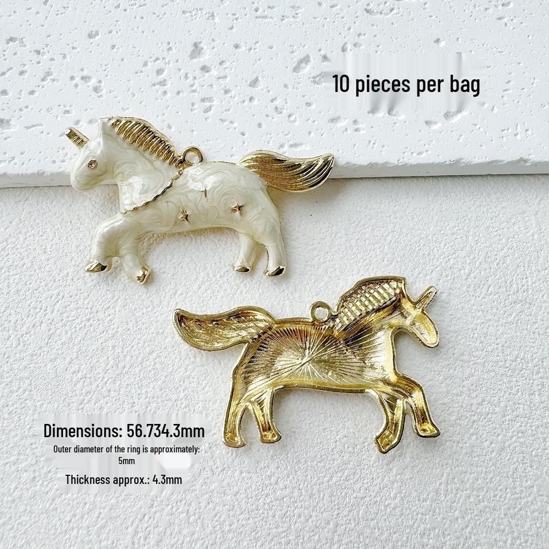 Gold Unicorn Star Alloy Pendant - DIY Korean Style Jewelry Accessory Pack (10 pieces) Price