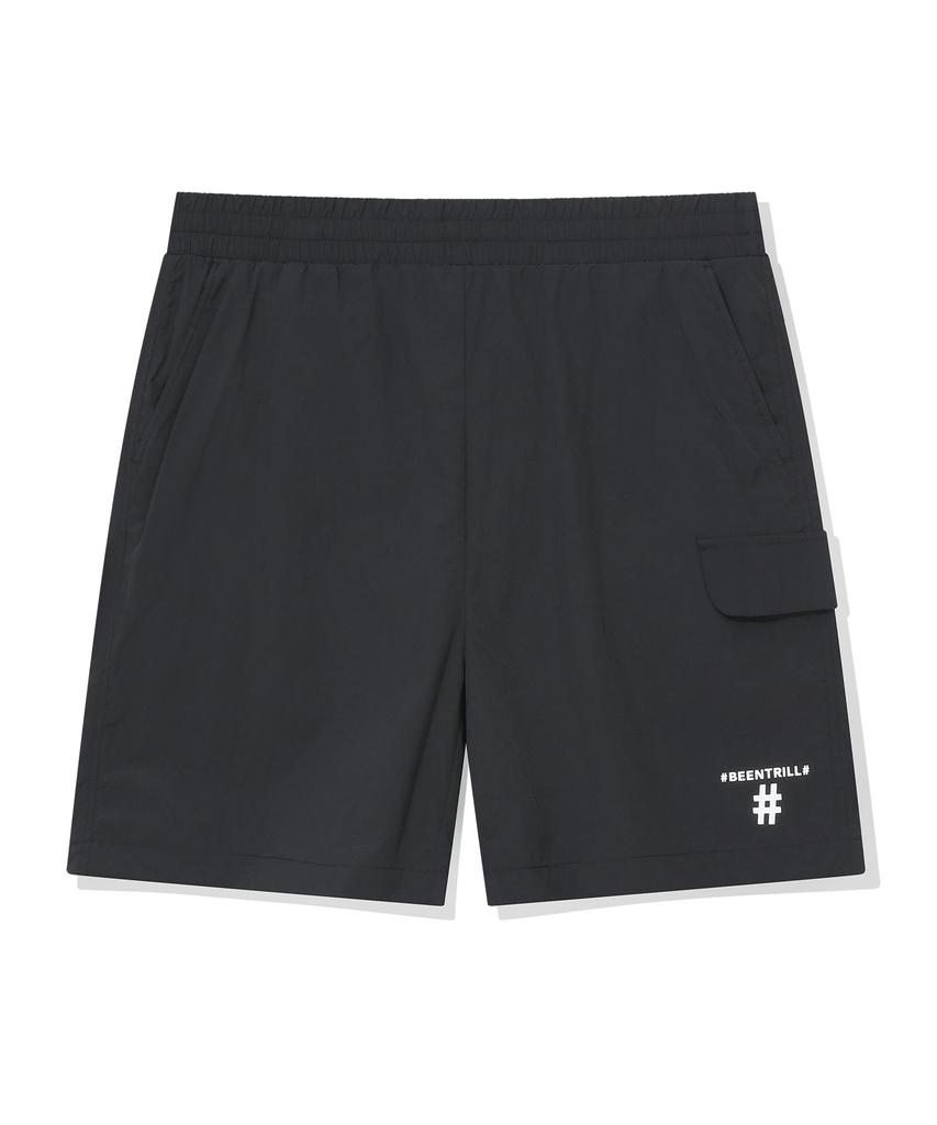 BEENTRILL Essentials Women'S Small Logo Woven Cargo Shorts (Black)