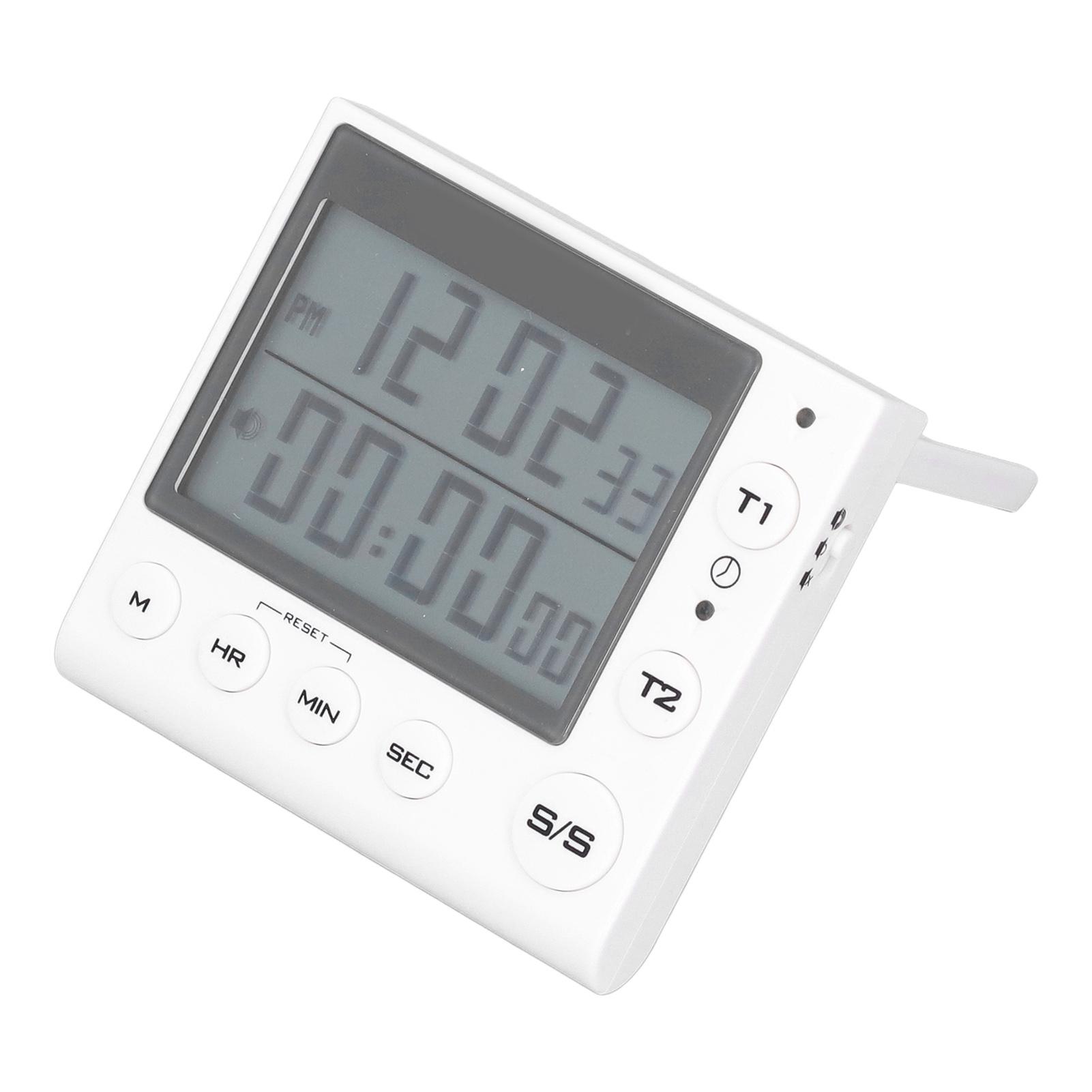 

Mini Digital Timer Clock Count Down Up Multifunctional Time Manager Adjustable Volume White for Cooking Study Exercise