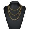 Simple Style Double-sided Polished Cuban Chain Necklace Stainless Steel Jewelry Men Women Geometric Line Element Electroplated