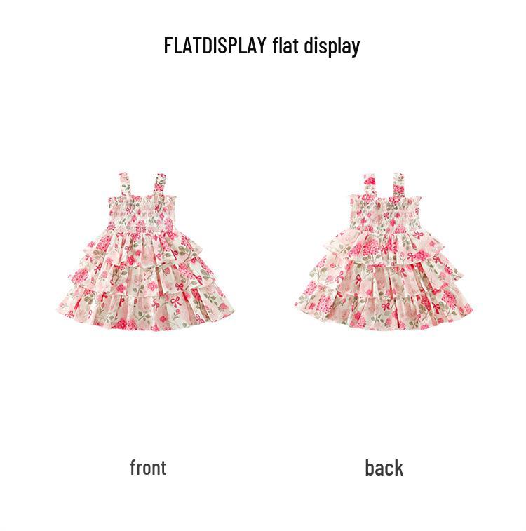 2026 Girls' Floral Summer Sundress: Stylish Princess Cake Dress for Kids