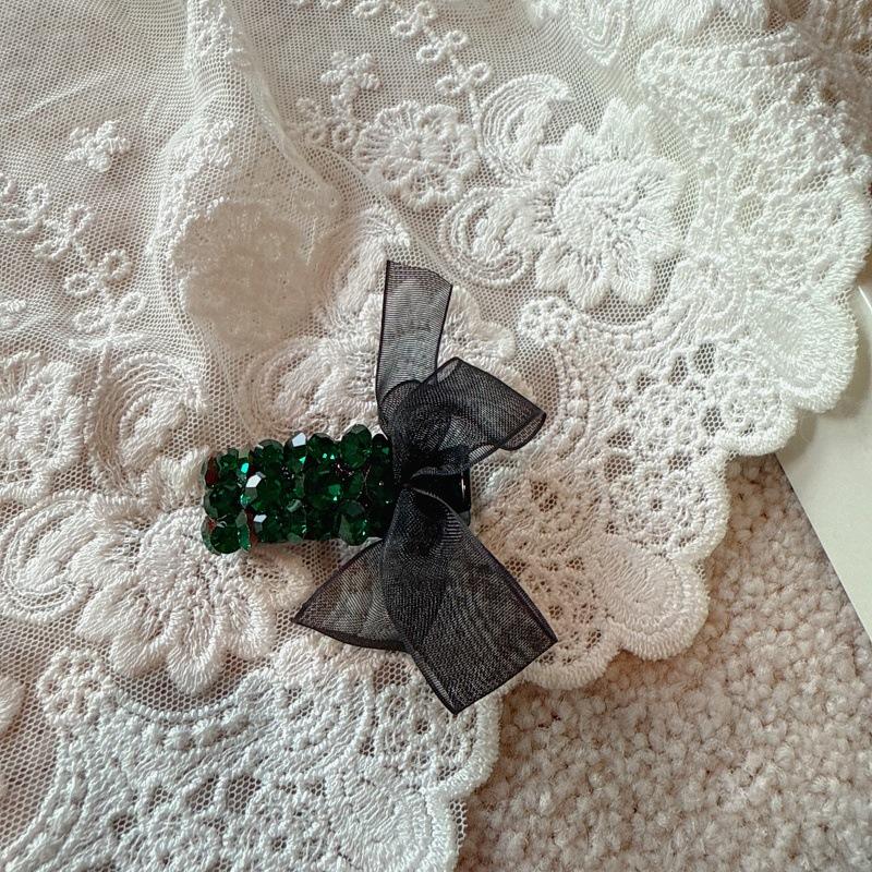 

Корейские аксессуары для волос: Сетка-бант заколка для волос со стразами для женщин, Высокое качество