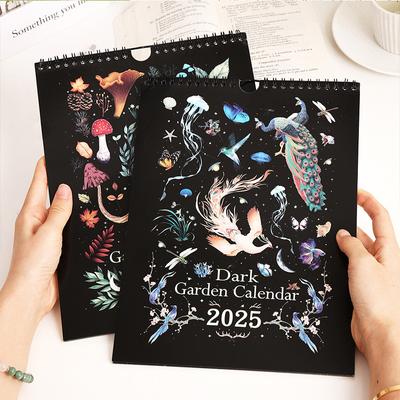 2025 New English Dark Mystery Garden Calendar Year Annual Hanging Planner Living Room Bedroom Modern Simple Wall Decoration