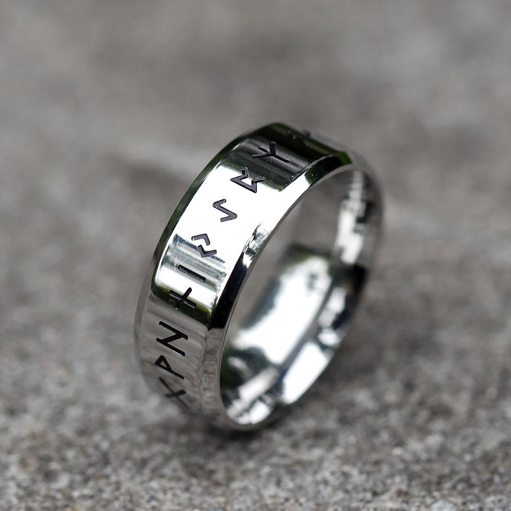 2026 NEW Men's 316L Stainless-steel Rings Retro Odin Norse Viking Amulet Rune RING for Teen Fashion Jewelry Gifts Free Shipping