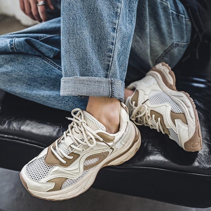 Fashion Casual Sports Shoes for Men 2025 New Summer Mesh Breathable Comfortable Thick Soled Shoes Fashion Trend Low Top Chunky sneakers