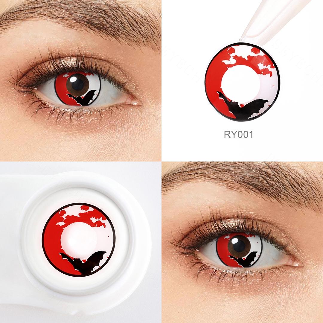 

Контактные линзы для косплея Pseyeche Blood Bat, контактные линзы с розовым сердцем, контактные линзы Red Kitty для Хэллоуина, 1 пара, зеленые линзы Spide Crazy 14.0mm