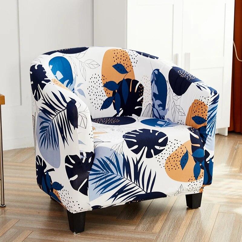 Ins Flower Club Bath Tub Armchairs Chair Covers Stretch Sofa Slipcover Removable Single Small Sofa Couch Cover Bar Counter