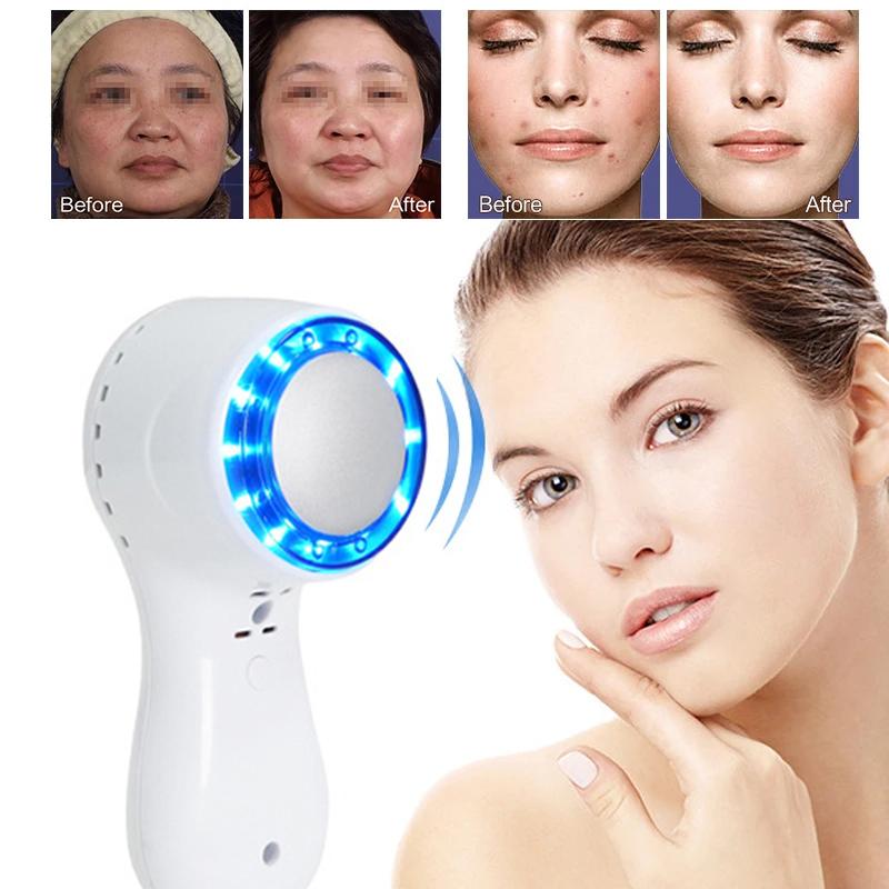 Blue Light Therapy Cold Hammer Facial Skin Massage Machine Cryotherapy Ice Healing Face Care Massager Beauty Lifting Skin Care