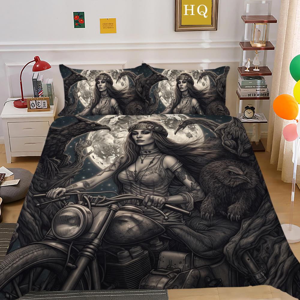 3D Beauty Skull Printing Bedspreads Twin Size Polyester Home Bedding Set Boy High Quality Home Duvet Cover Set