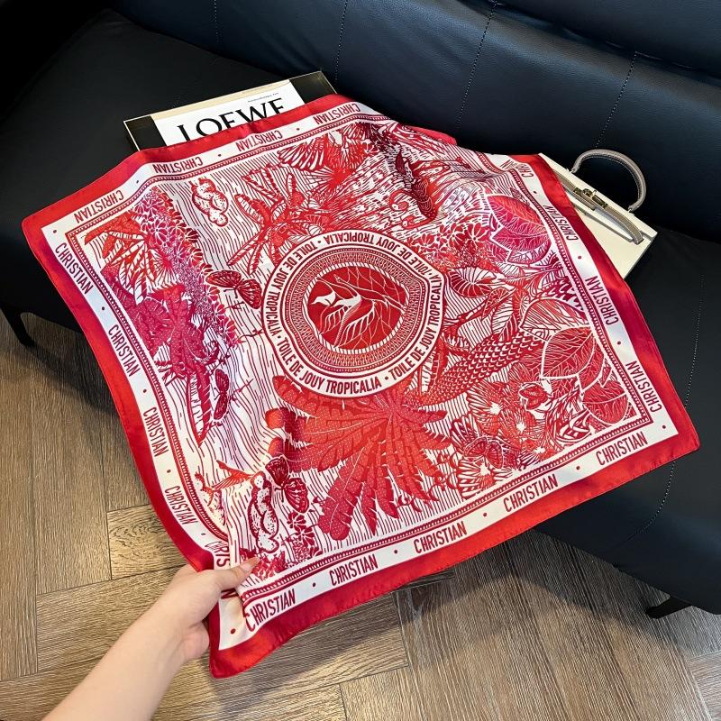 New silk scarf women's fashion versatile high-end small square scarf Korean version neck protection scarf spring and autumn retro scarf binding bag