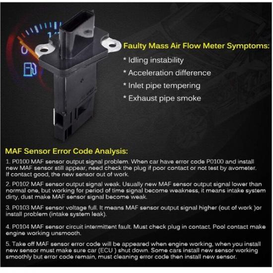 MAF Mass AirFlow Sensor Meter For 2009- Nissan 370Z 3.7L 22680-7S000 AF10141