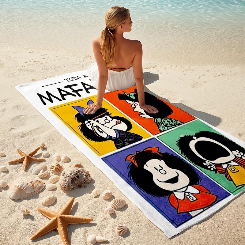 Mafalda Beach Towel Outdoor Camping Beach Towel for Vacation Swim Outdoor Pool Absorbent Bath Towel