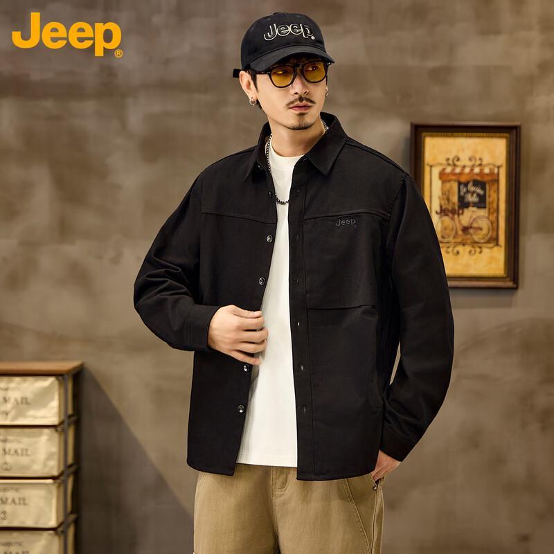 JEEP Unisex Loose Fit Long Sleeve Casual Shirt