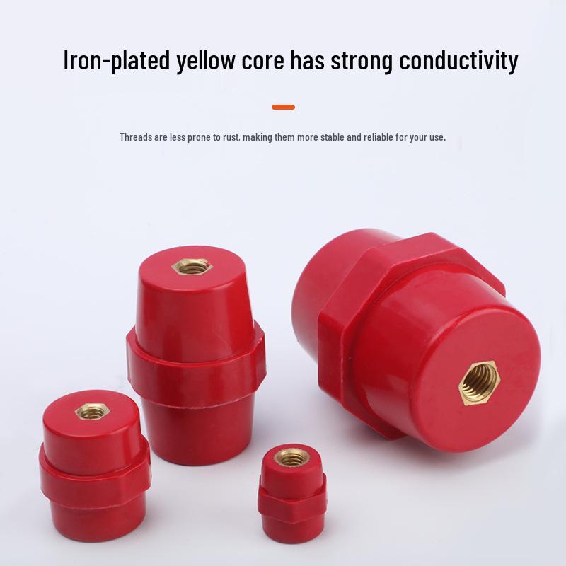 SM Red Low Voltage High Strength Spindle Insulator, Post Type, Available in Sizes 25-76.