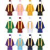 Traje Completo de Formatura Infantil Gola V Manga Longa Zíper Frontal Toga Acadêmica com Chapéu Combinando Estola e Borla para Cerimônia Escolar