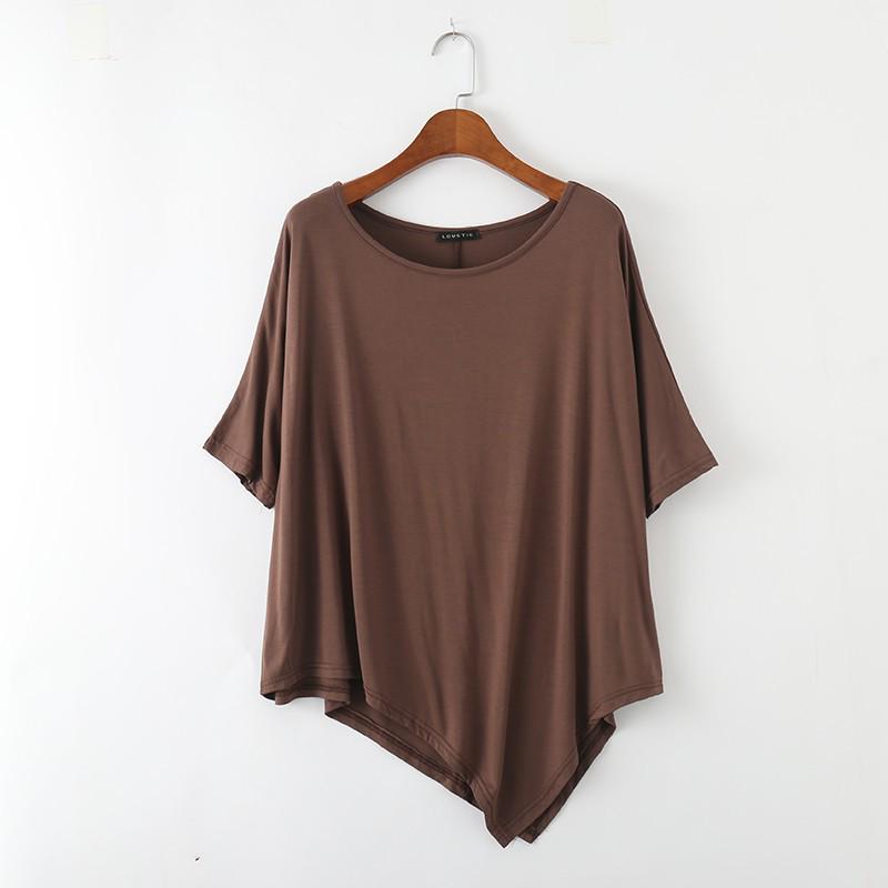 Women's Summer Loose Modal Cotton Irregular Hem T-Shirt