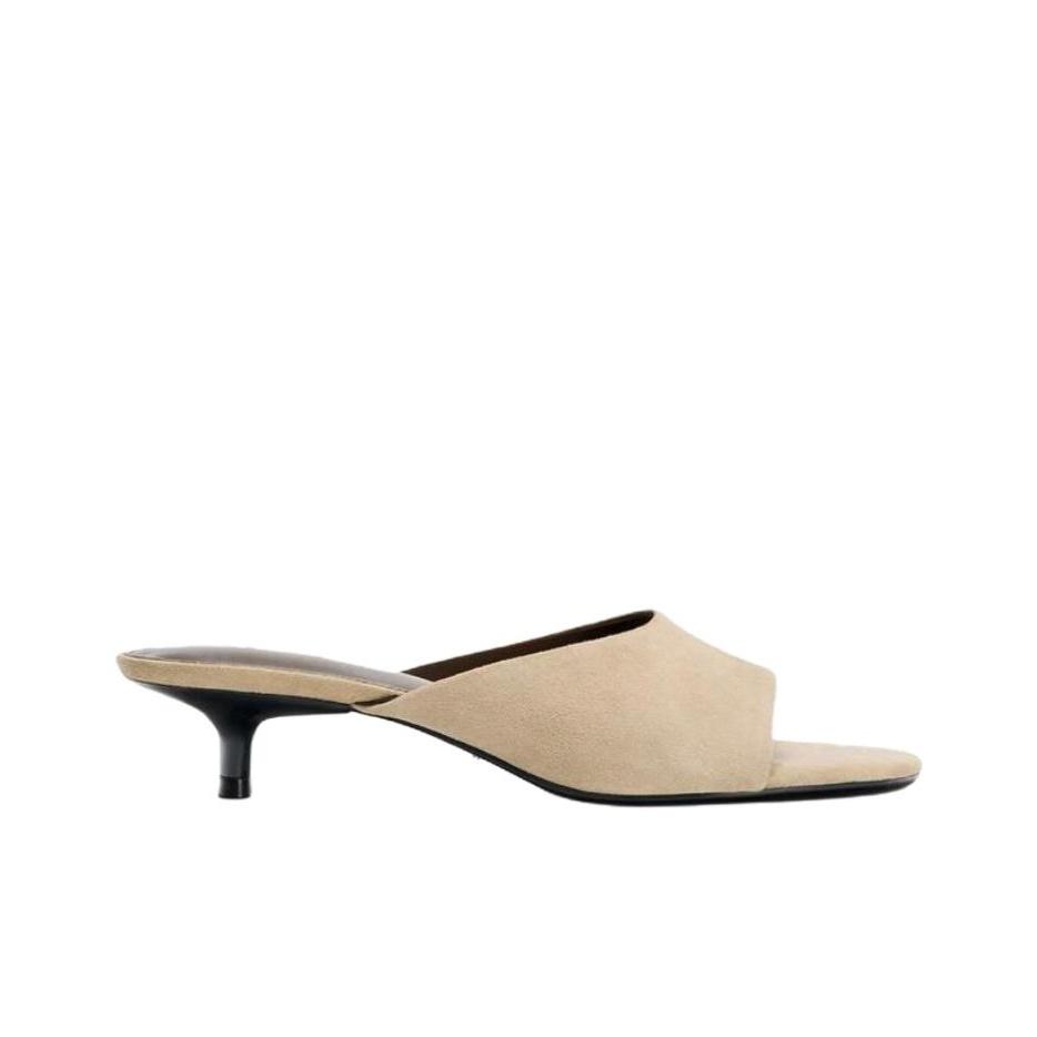 Zara Fashion Versatile Anti-Wear Slide Sandals Women Footwear Beige 1351610102