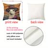2D flat printing Colorful Llama Patterned Pillow for Home Decor Polyester pillowcase sofa decorative cushion cover