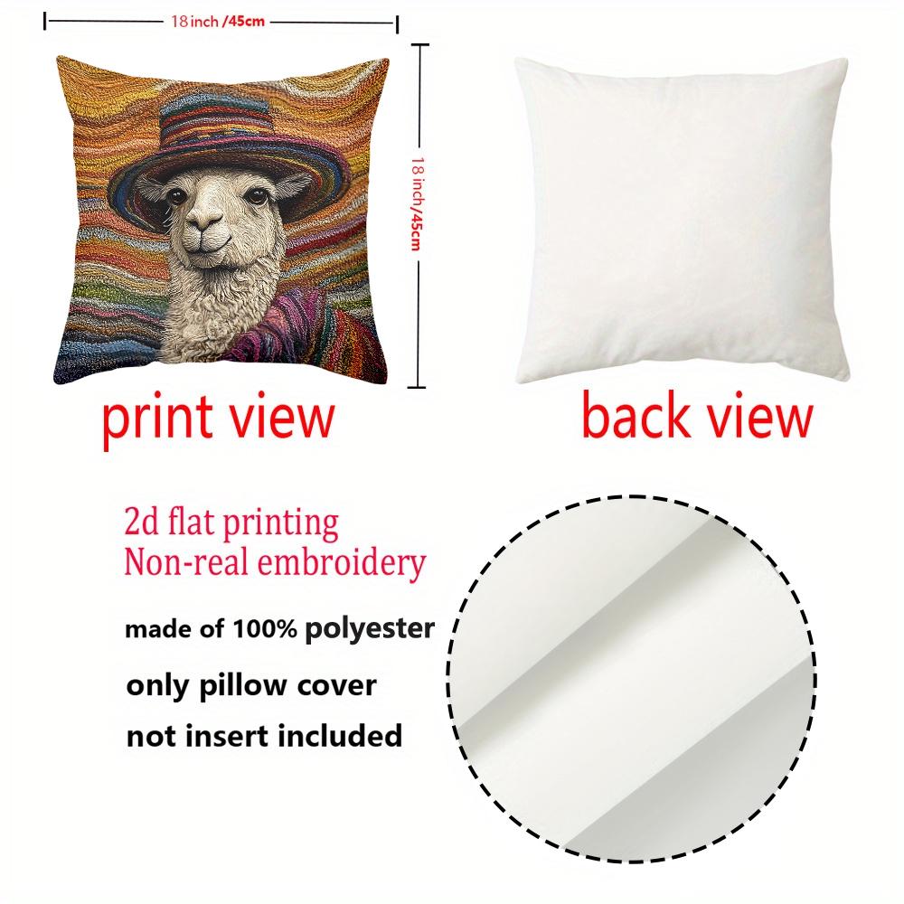 2D flat printing Colorful Llama Patterned Pillow for Home Decor Polyester pillowcase sofa decorative cushion cover
