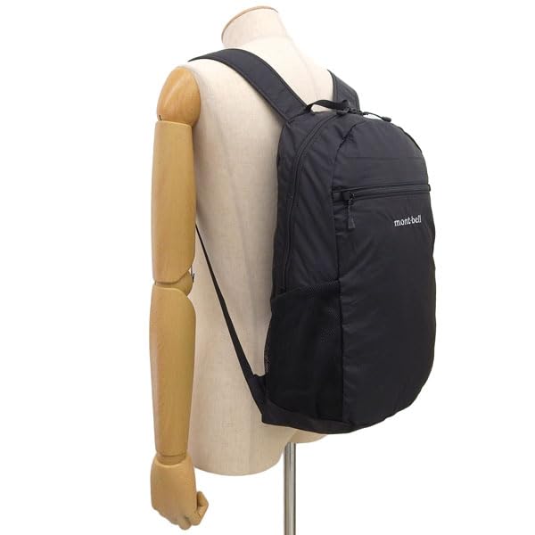 Montbell Men's and Women's Backpack, Nylon Khaki, Pocketable Light Pack 20, 1133471, A4 Compatible (Black (BK))
