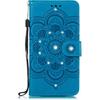 LG Stylo 6 Case Bling Diamond Mandala Embossed Wallet Flip PU Leather Magnetic Card Slots with Stand Cover for LG Stylo 6 Diamond Mandala Blue LD