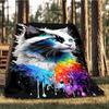 1pc Colorful Cat Outdoor Blanket - Soft Flannel Cozy for Travel & Camping - All-Season Warm Bed Cover, Machine Washable yy251229082