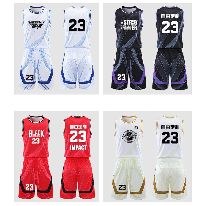Basketball-Trikot-Set Herren-Trikot Studenten-Spieltrikot Sommer-Trainings-Trikot Sportdruck Basketball-Teamdruck