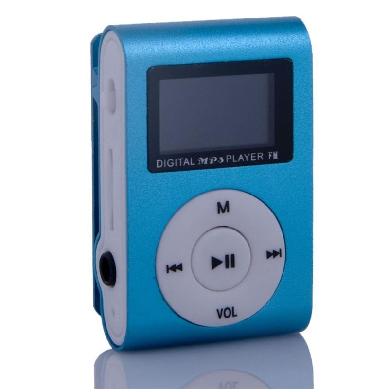 Mini Cube Clip-type Mp3 Player Display Rechargeable Portable Music Speaker with Earphone Usb Cable