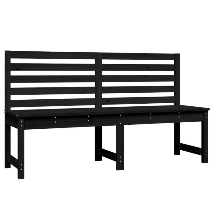 VidaXL Banc de jardin noir 157,5 cm bois massif de pin 824043