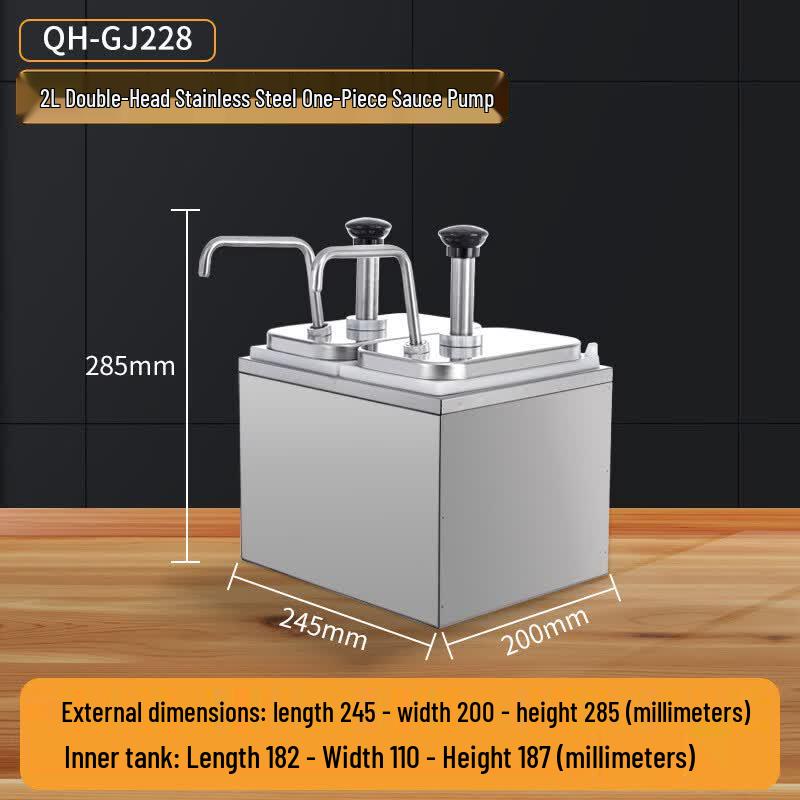 Zhishi Commercial Stainless Steel Dual Pump Syrup Dispenser