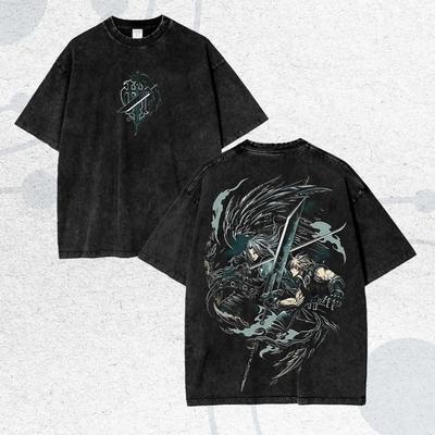 Sommer Heißverkauf Vintage Fantasy Spiel Gewaschenes Hemd Retro Charakter Grafik Herren Rundhals Kurzarm T-Shirt