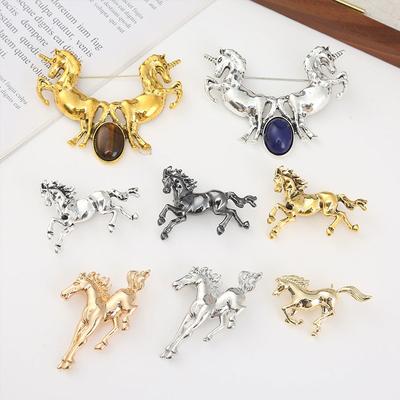1Pc Cloth Decoration Fresh Zinc Alloy Exquisite Horse Brooch Gift Metal Brooch