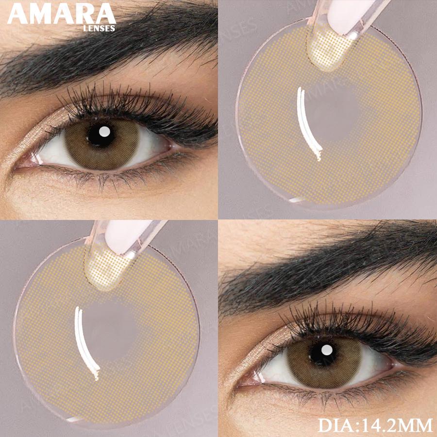 AMARA Colored Contacts Lenses Brown Eyes Natural Contacts Gray Beautiful Pupils Blue Eye Lens Yearly Green Beauty Makeup Lens