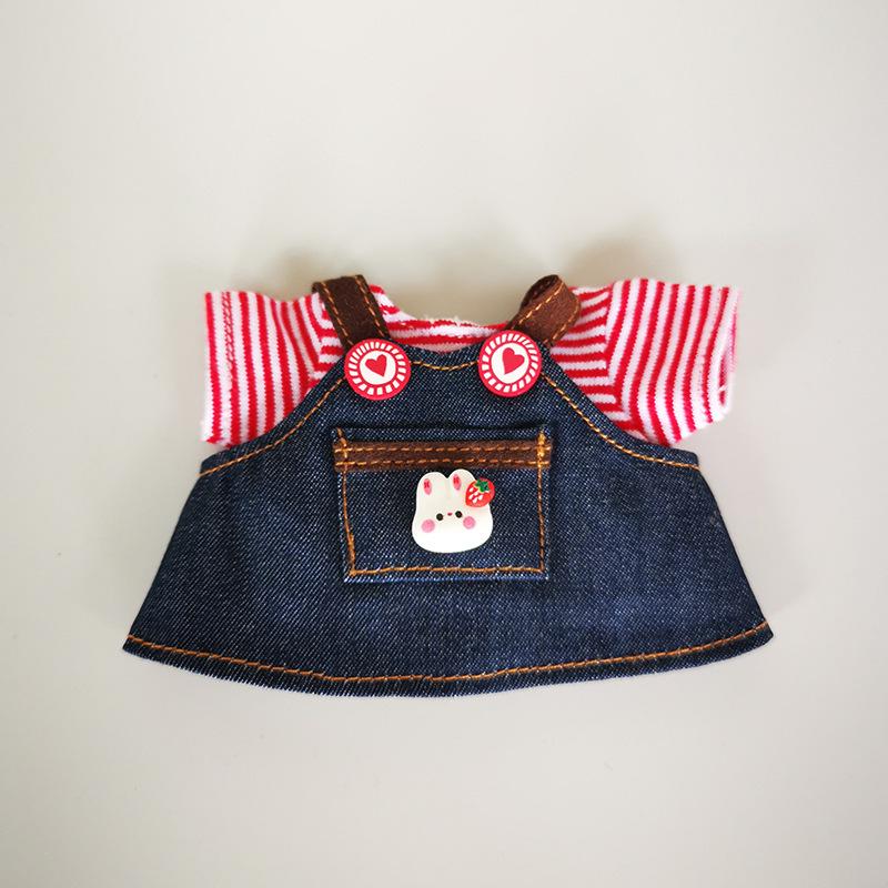 

15см сидячая кукла Лабубу со сменным комбинезоном и футболкой