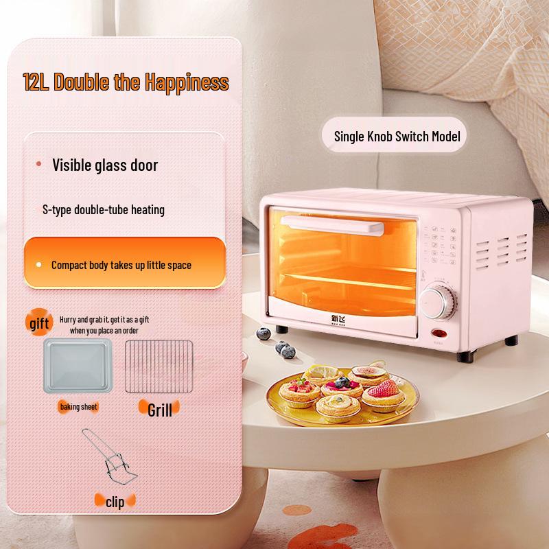 Xiaobeizhu 12L Multifunktions-Elektro-Mini-Ofen - Automatisches Backen, Kuchen und Dampfgaren