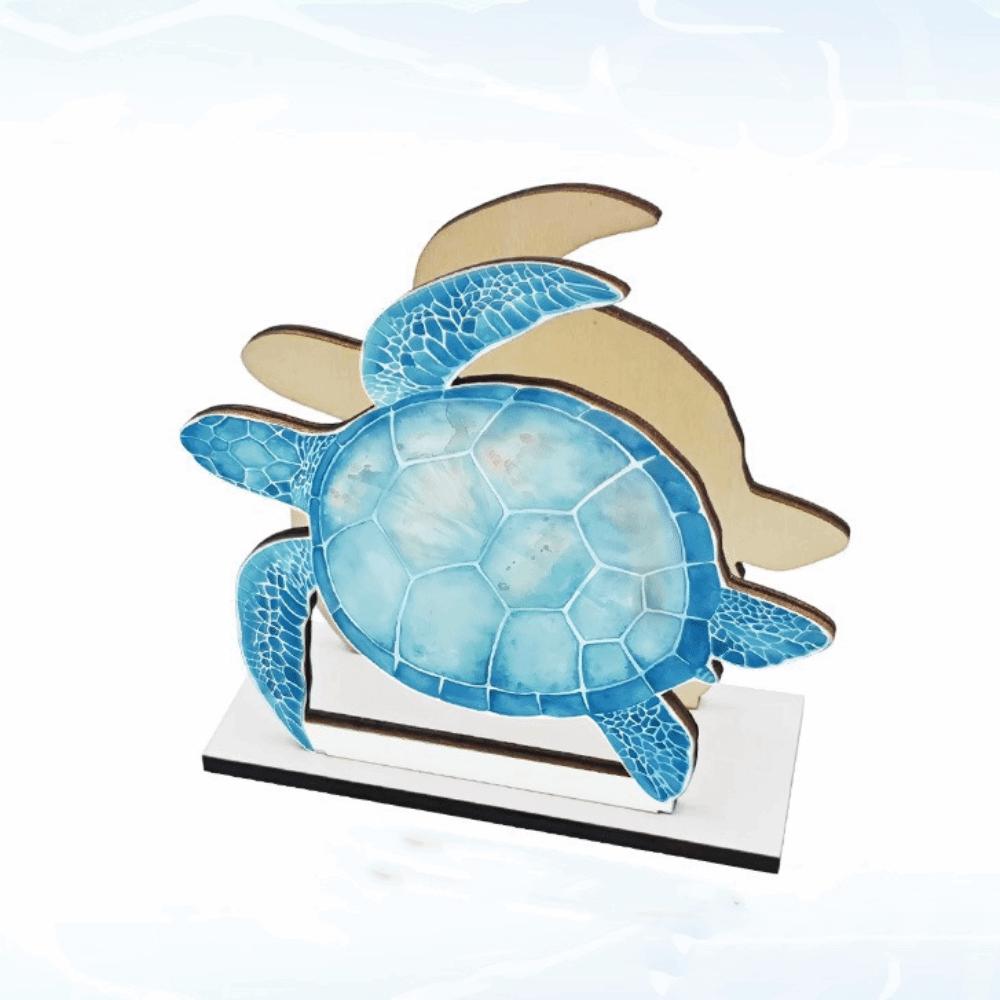 

Ocean Theme Wooden Napkin Holder Decorative Desktop Ornament Summer Ocean Tissue Dispenser Hotel Style A