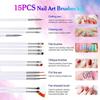 33Pcs Nail Pen Stamp Nail Art Tool With Nail Painting Brushes, Nail Dotting Tool,Nail Foil,Manicure Tape,Rhinestones For Nails