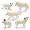 Simulation Forest Animal Arctic Wolf 5 Models White Wolf Roaring Wolf Cub Static Ornament Toy