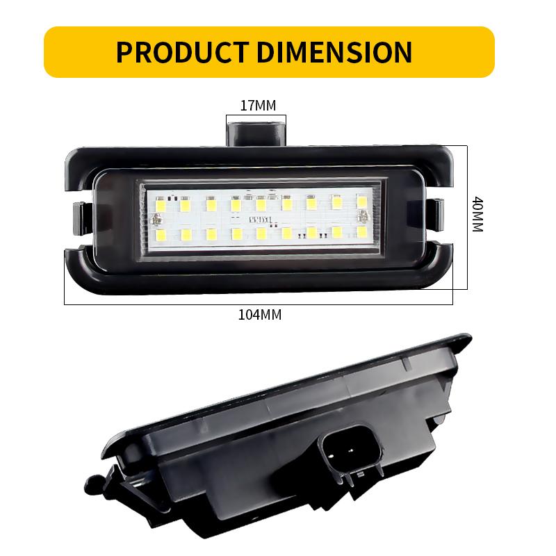 2PCS White Number Plate Lamp For Ford Mustang 2015-2019 OEM FR3Z-13550-A FR3Z13550A LED Bulb Rear License Plate Lamp Tail Lamp