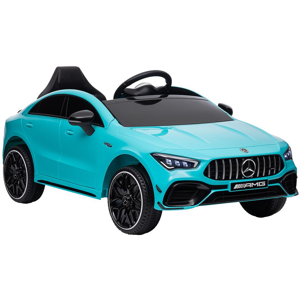 Kids Electric Car, Remote-Controlled, with Transport Wheels, LED Lights, Horn, for Children 3-6 Years, Light Blue