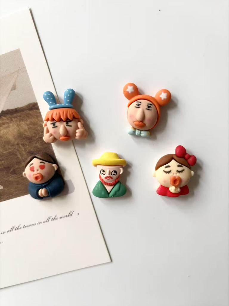 5Pcs Cartoon lustige Charaktere kreative Kühlschrank Aufkleber süße Onkel Magnet Home Dekoration