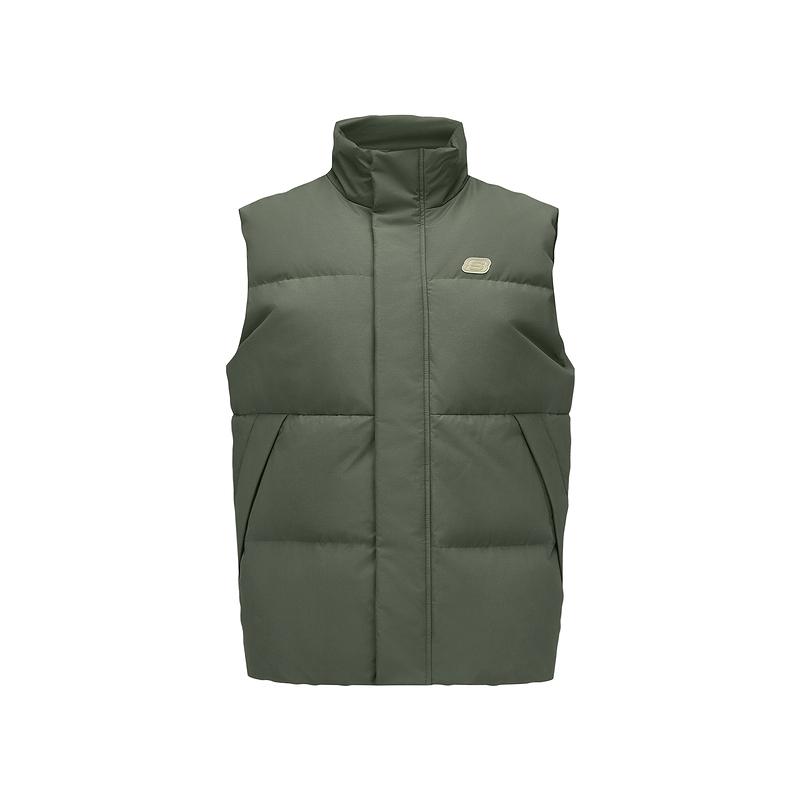 Skechers Sports Alliance Series Comfortable Warm Soft Vest Men Vests Stone-Green L424M199-01DN XL