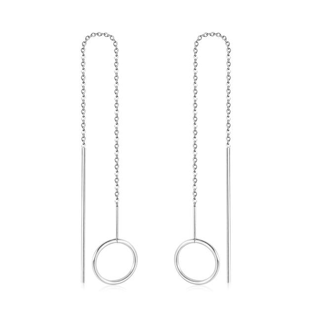 1Pairs Danles Pendants Drop Earrings Stainless Steel 18k Gold Plated Tassel Chains Long Earrings for Women Accessories Party