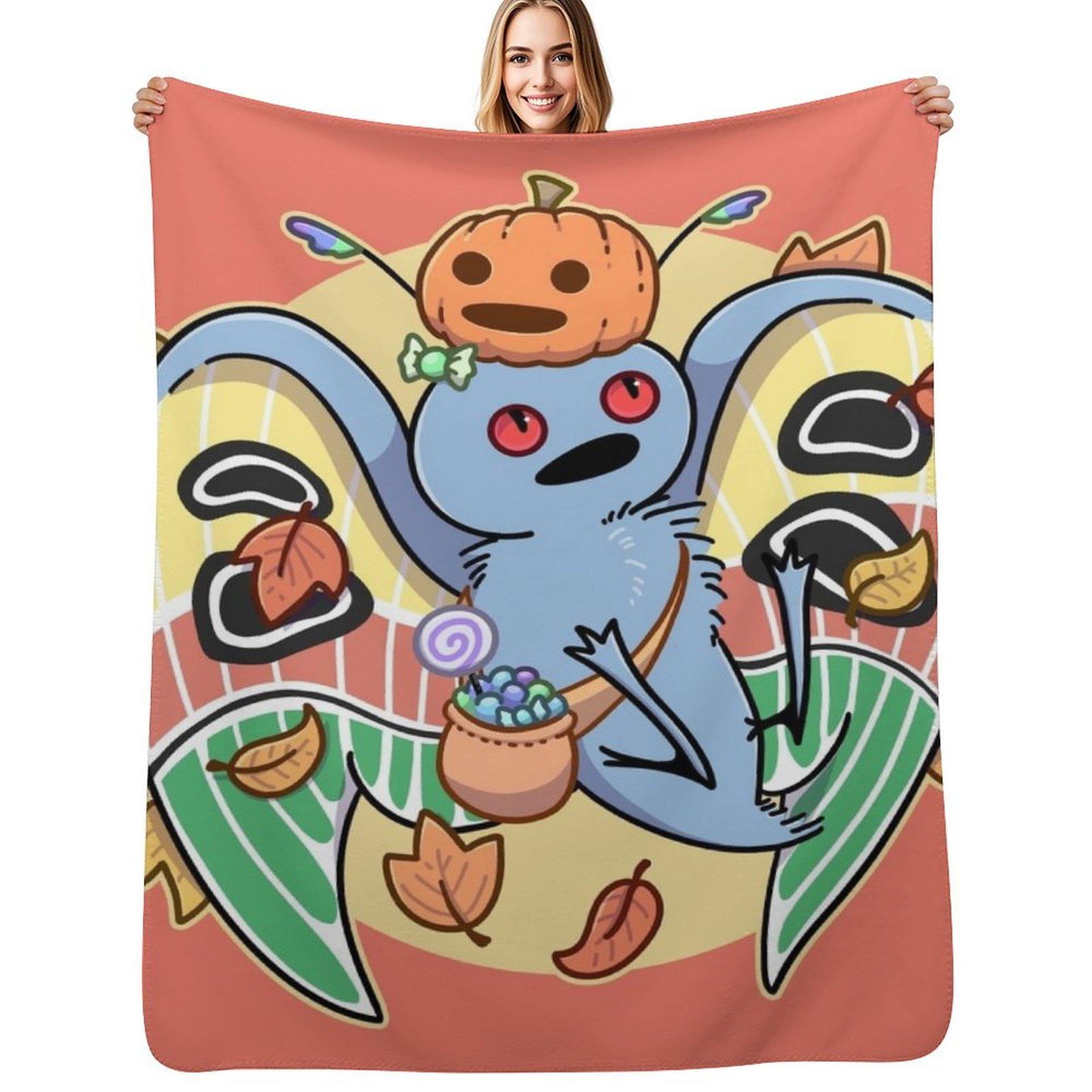 Halloween Mothman Throw Blanket Summer Cool Breathable Blanket for Sleeping Size: 75*100cm, Weight: 230 GSM