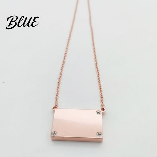 Rectangle Locket Pendant Necklace Photo Memory Alloy Keepsake Gift