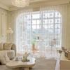 American Flower Lace Sheer Window Curtain Fabric