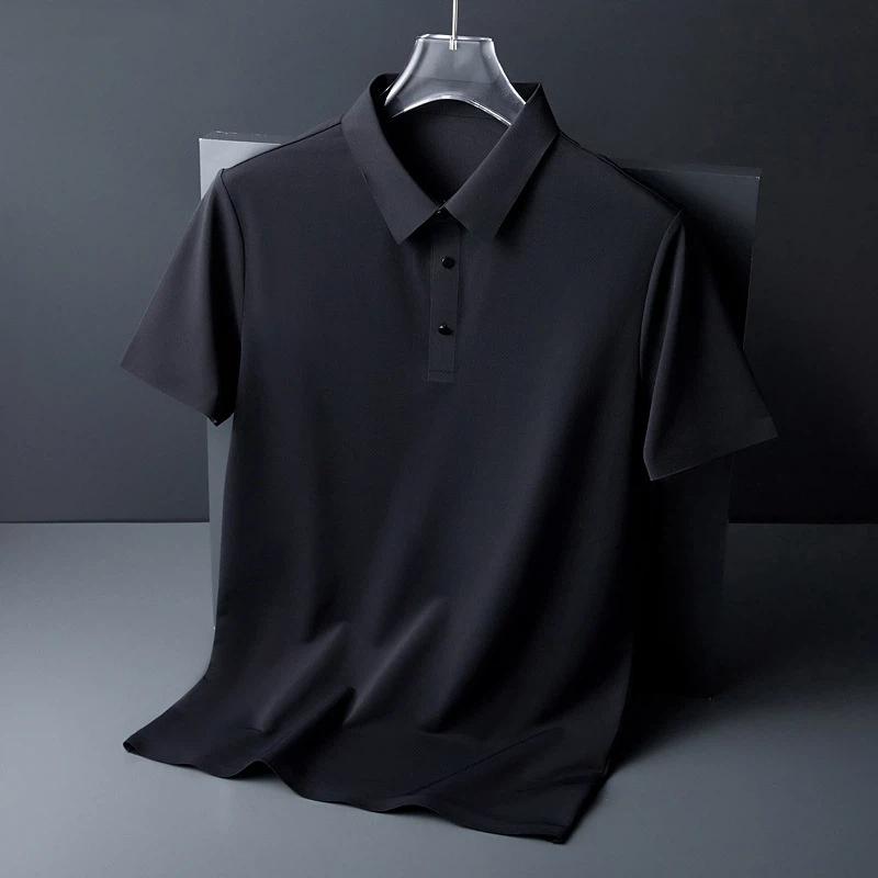 Men's Striped Polo Shirt Short Sleeve Casual Breathable Business Top
