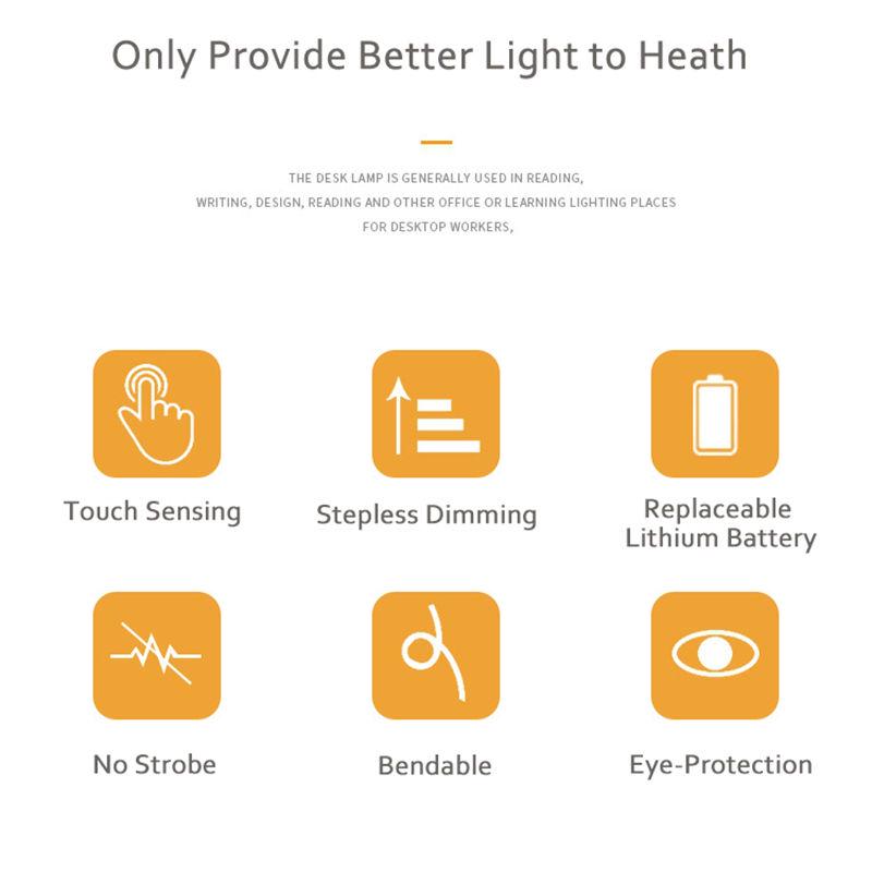 Masa Lambası Dokunmatik Masa Lambaları Oturma Odası İçin Esnek Boyunlu Masaüstü Katlanabilir Dim Edilebilir Göz Koruması Çalışma Lambası Led Işık