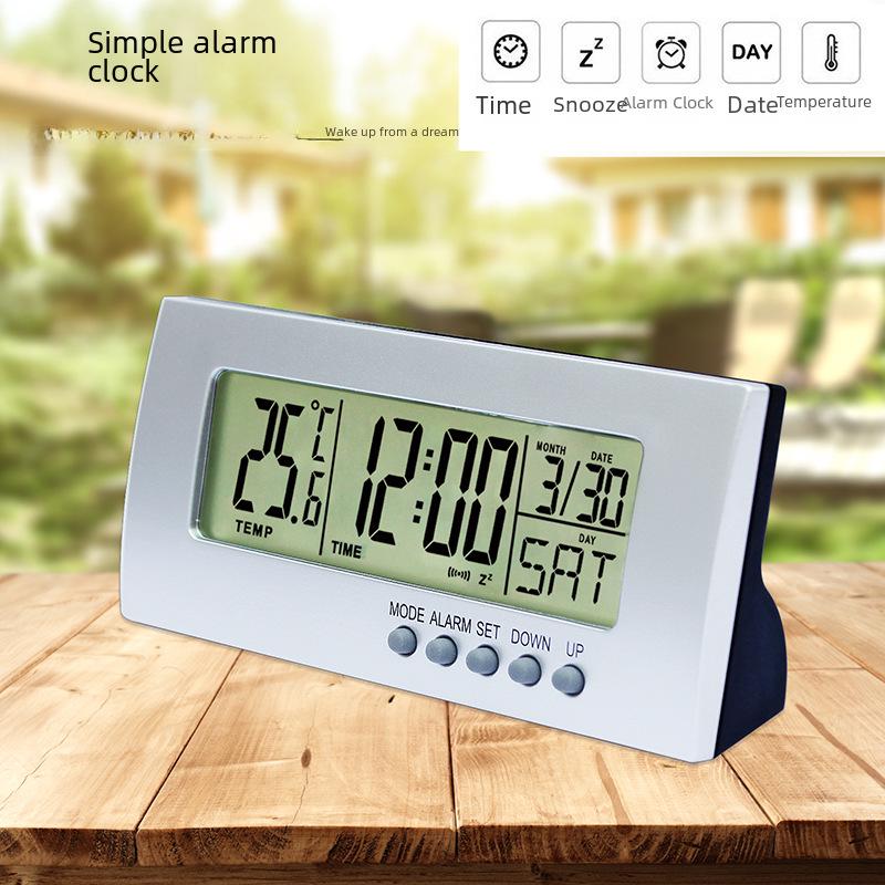 Modern Silent Alarm Clock with LCD Display for All Ages